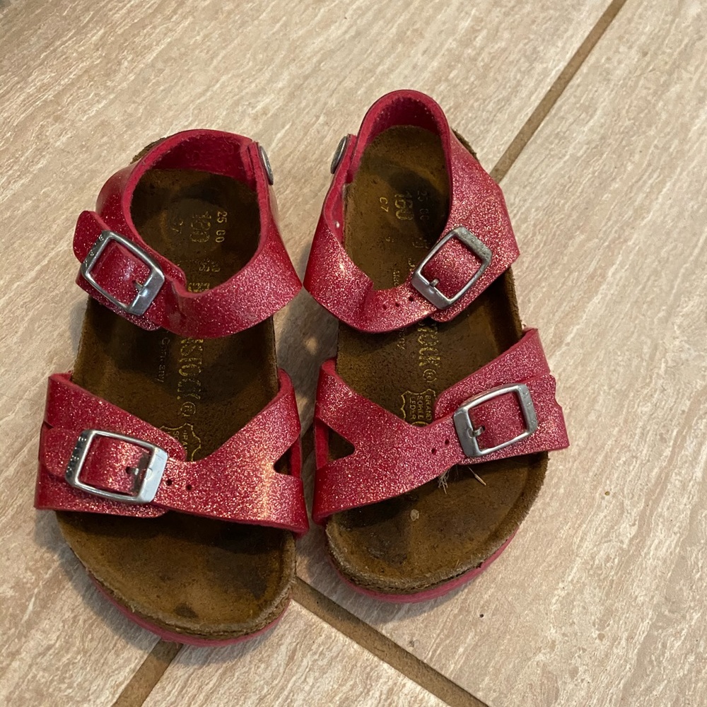 Birkenstock glitter pink sandals